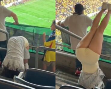 The Entire Internet Is Tripping Out Over Jaw-Dropping Female Who Was Caught Showing Off Her Seductive Moves In The Stands During Soccer Match