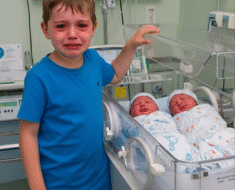 He became a big brother and lost his mom — all in the same day.
