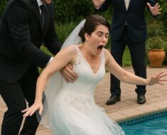 My Groom Threw Me into the Pool on Purpose During Our Wedding Photos, But My Fathers Reaction Stunned Everyone!