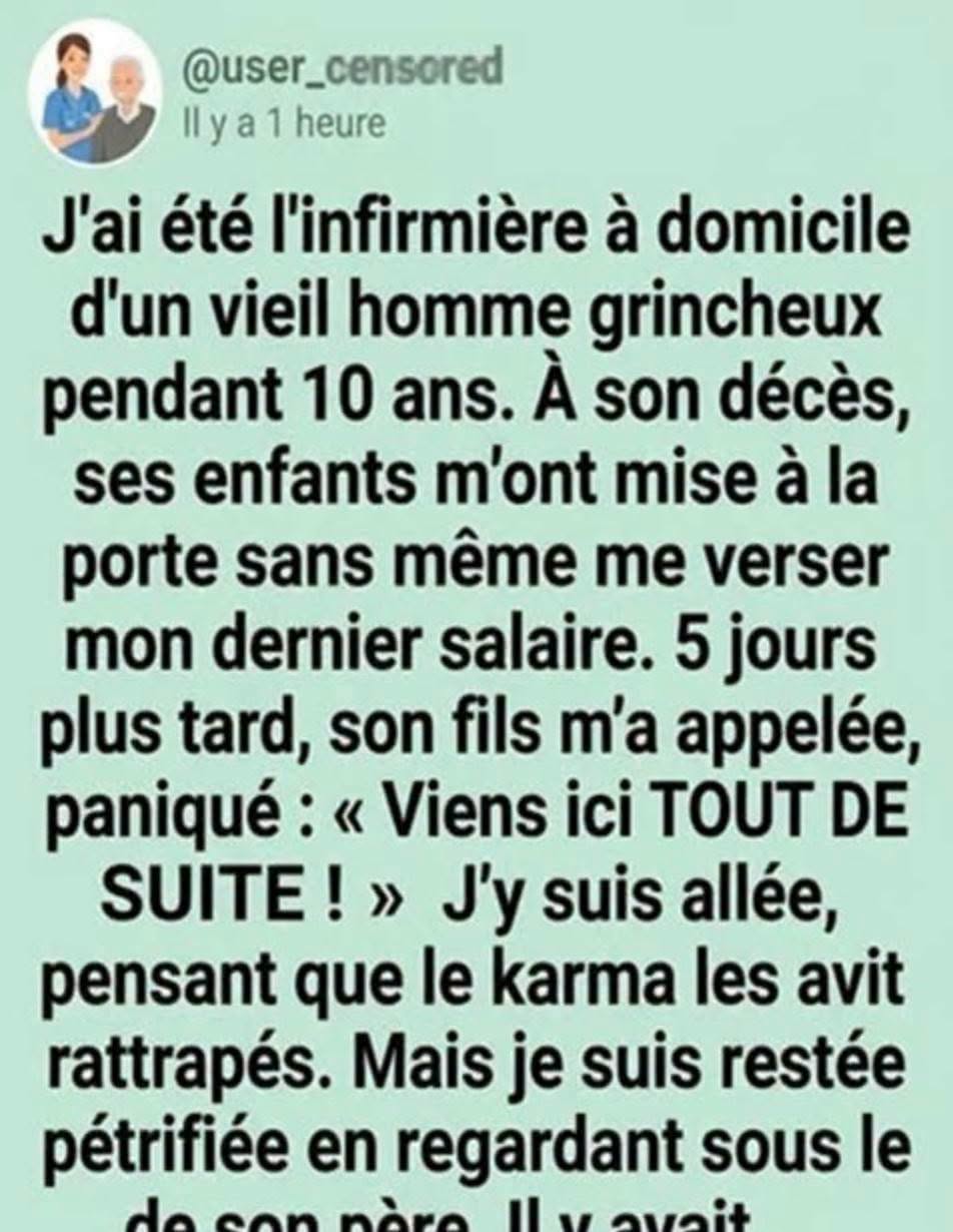 Un héritage caché sous un lit : quand la reconnaissance d’un patient bouleverse la retraite d’une aide-soignante
